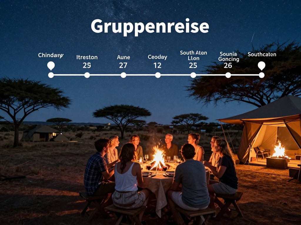 Abend am Lagerfeuer bei der Gruppenreise
